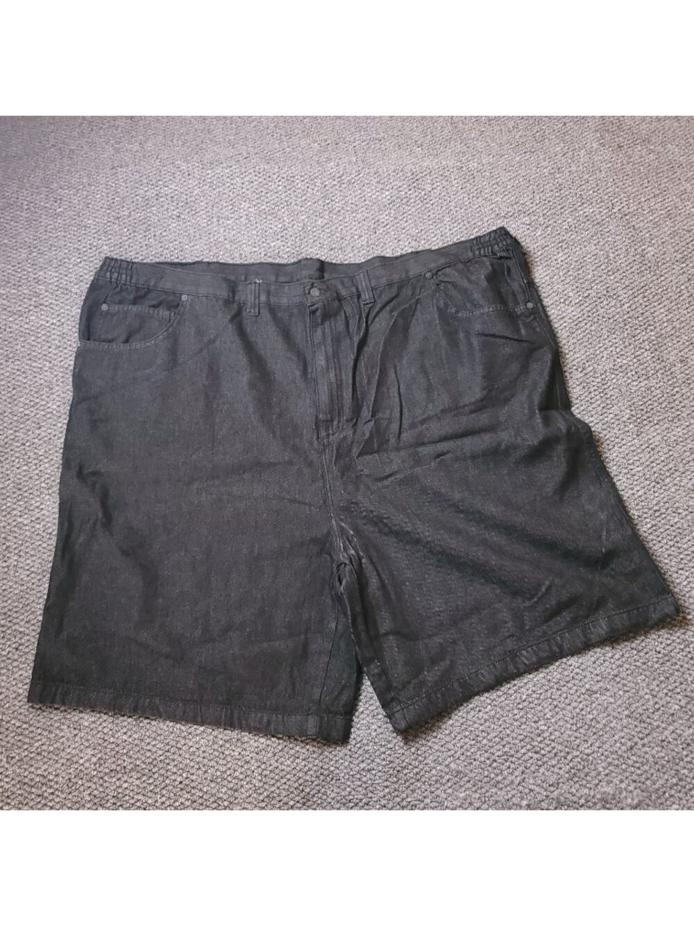 Liberty Blues Jean Shorts Mens 54 Big Tall Elastic Black Jorts Cotton Denim y2K